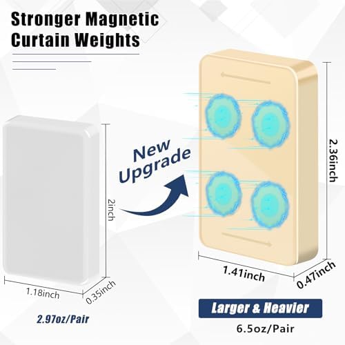 16pcs/52oz Outdoor Curtain Weights, Heavier Curtain Magnets-Beige,8 Pairs
