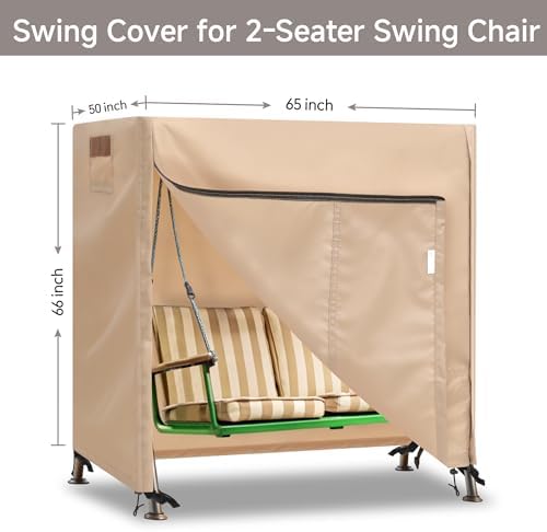 Outdoor Swing Covers for Patio Swing 2 Seater, 65" L x 50" D x 66&q...