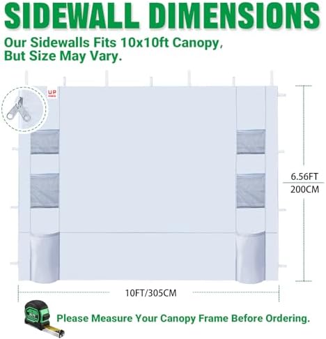 Acepic Instant Canopy Sidewalls 10x10 FT for Pop Up Canopy, Waterproof and UV...