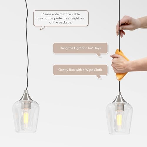 VONLUCE Nickel Pendant Light for Kitchen Island, Set of 3
