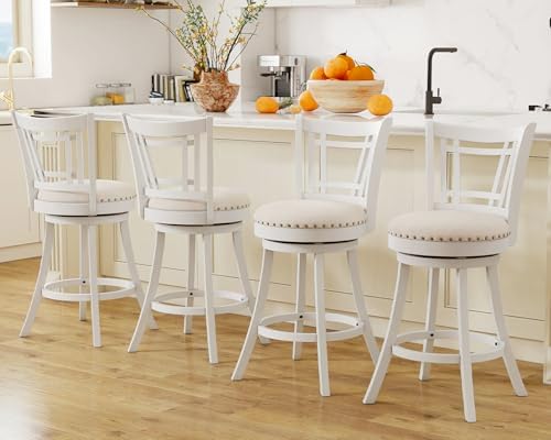 PrimeZone 24 Inch Swivel Counter Height Bar Stools Set of 2, Island Chairs