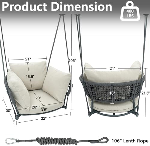 swing chair outdoor, single hanging porch swing, ceiling shown in use