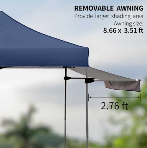 10x10 Pop up Canopy Tent with Awning Easy up Canopy with Wheel Bag Heavy Duty...