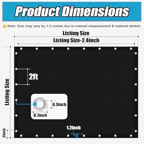 Amagenix Sun Shade Cloth Privacy Screen with Grommets 90% Sunblock Shade, Per...