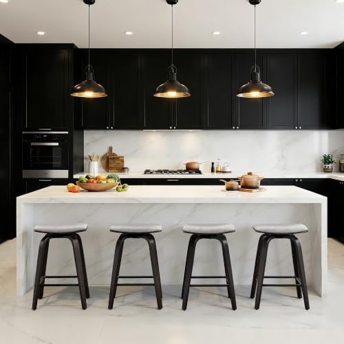 Swivel Bar Stools Set of 2 for Island Kitchen, Modern 26" Backless Count...