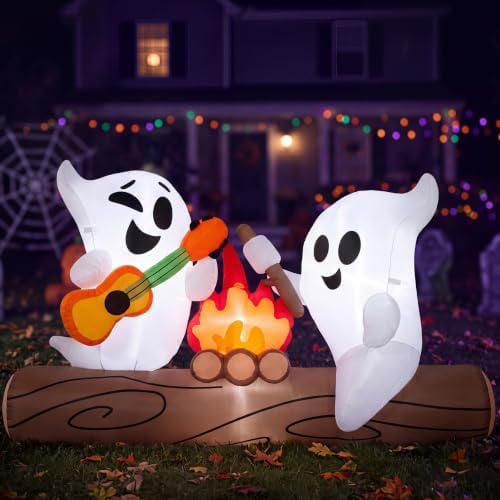 Joiedomi 6ft Long Halloween Inflatable Ghost Outdoor Decoration, Cute Blow Up...
