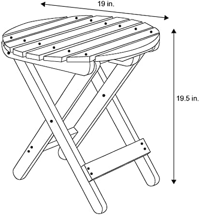 Shine Company Round Wooden Folding Solid Wood Side Table, Outdoor Adirondack ...