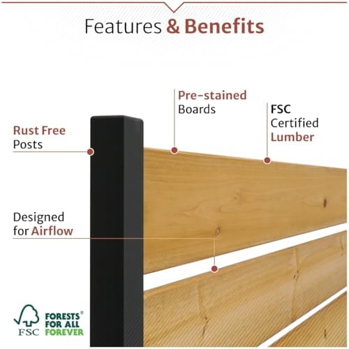 Enclo Concord Privacy Screen, Cedar Wood DIY No Dig Kit