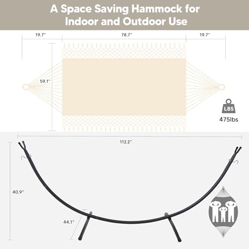 SUNCREAT Portable Outdoor Hammock with Stand Included, Double Hammock with Ta...