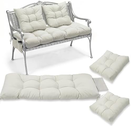 Yddsky 3Pcs Wicker Chair Cushion Sets for Patio Furniture,White,47*19*4'&...