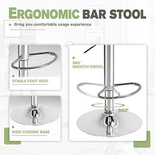 Furmax Bar Stools Modern Pu Leather Swivel Adjustable Hydraulic Bar Stool Squ...