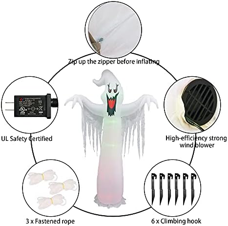 Hourleey 9 FT Halloween Inflatables Outdoor, Halloween Blow Up Yard Decoratio...