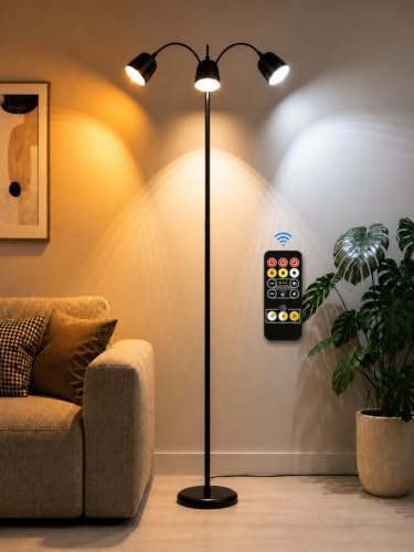 1700K Ultra-Warm 3-Head Floor Lamp, 80.7" Tall Standing Lamp with Steple...