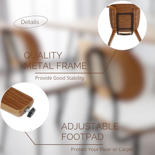 Ya-Home Mid-Century Dining Chairs Set of 2, PU Leather Kitchen Chairs with Ra...
