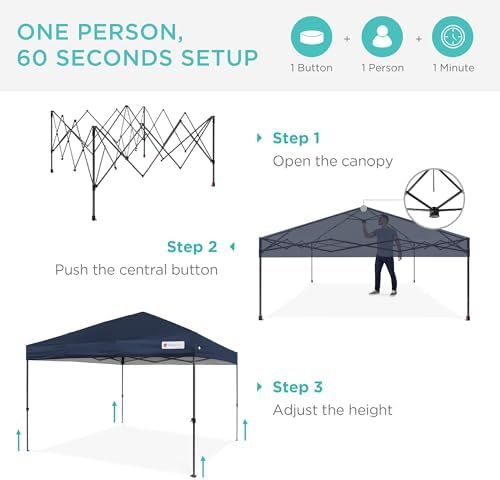 Best Choice Products 10x10 Pop Up Canopy Tent, EZ Setup, Navy Blue