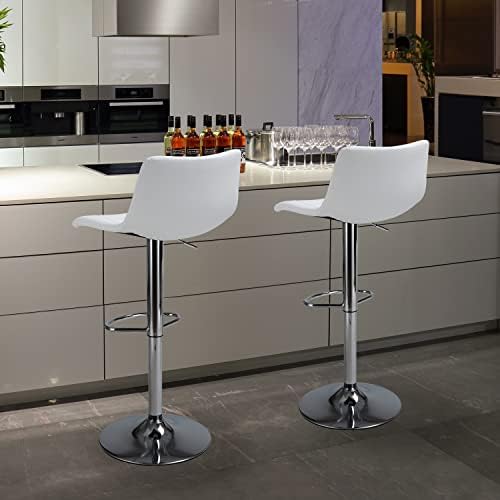 Finnhomy Bar Stools Modern PU Leather, Bar Stools Set of 2 Counter Height, Sw...