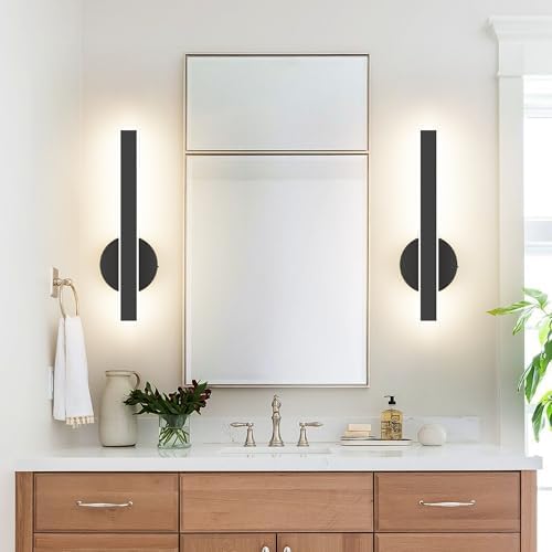 Aipsun Black Wall Sconce Hardwired Modern LED 18W Wall Sconce Set of Two, 15....
