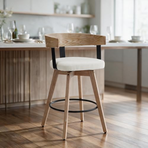 DUOMAY Swivel Bar Stools Set of 1, 26" Counter Height Counter Stool with...
