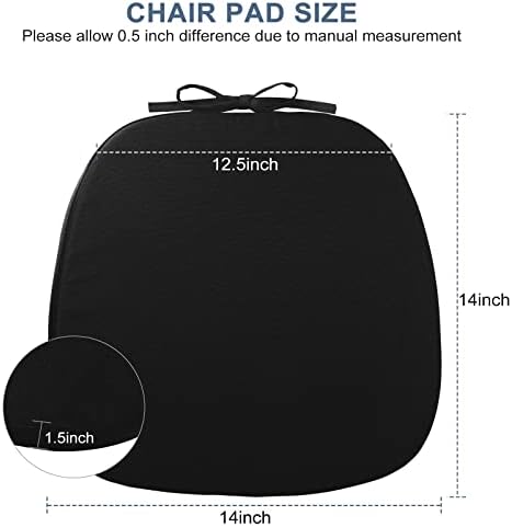 GUEGLSA Outdoor Metal Chair Seat Cushions 14x14 inch, Waterproof Non Slip Din...