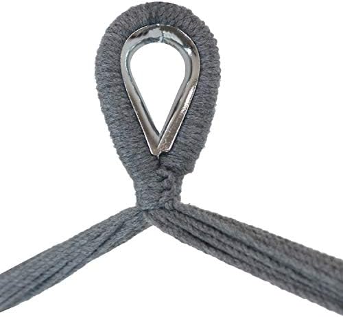 Sunnydaze Hanging Hammock Chair Swing for Patio, Caribbean, Gray