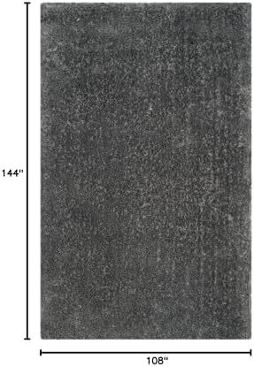 SAFAVIEH Luxe Shag Collection Area Rug - 9' x 12', Grey, Handmade Gla...