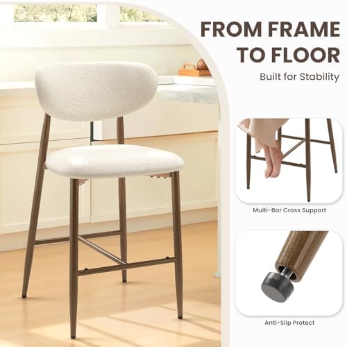 MALOL Bar Stools Set of 3, Counter Height bar stools, Kitchen Bar Stools with...