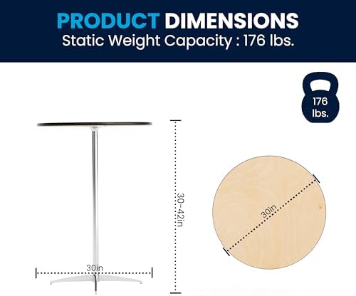 Flash Furniture Lars 30" Round Cocktail Table with 30" and 42"...