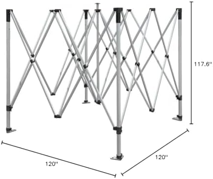 Vispronet 10x10 Pop Up Canopy Frame – 40lb Aluminum Tent Frame, Height Adjust...