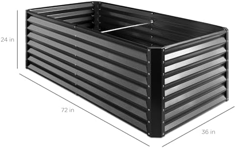 Best Choice Products 6x3x2ft Outdoor Metal Raised Garden Bed, Deep Root Box P...