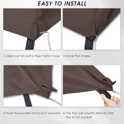 MASTERCANOPY Replacement Canopy top for Grill Gazebo L-GG001PST-F, Brown