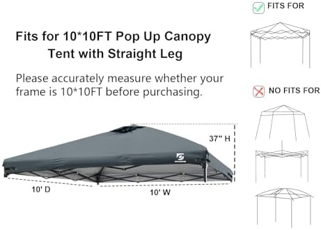 10x10 pop up canopy replacement top cover with shown in use