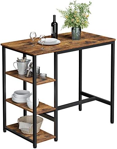 VASAGLE Bar Table with Sturdy Metal Frame, Easy Assembly, Industrial Design, ...