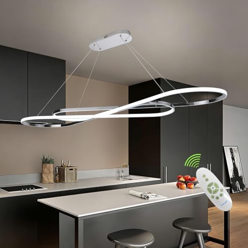 59.06in Led Chandelier Large Modern Led Pendant Light Fixture Dimmable with R...