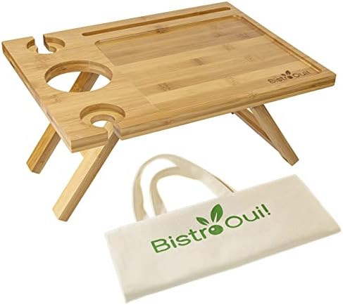 Portable Wine Table, a Folding Mini Picnic Snack Tray for the Beach, Camping,...