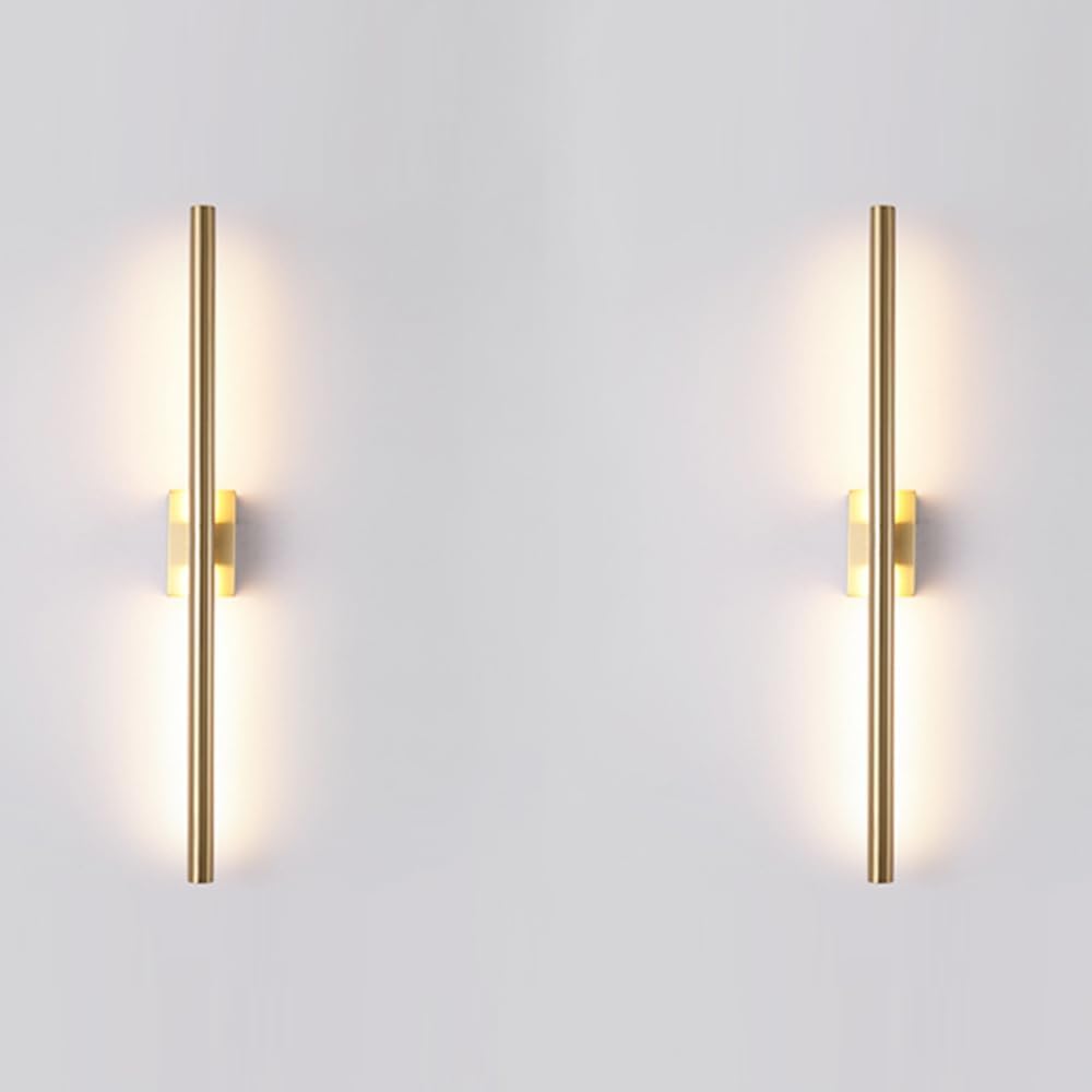 Only Suitable for Small Junction Box Set of 2 Hardwired Narrow Gold Wall Scon...