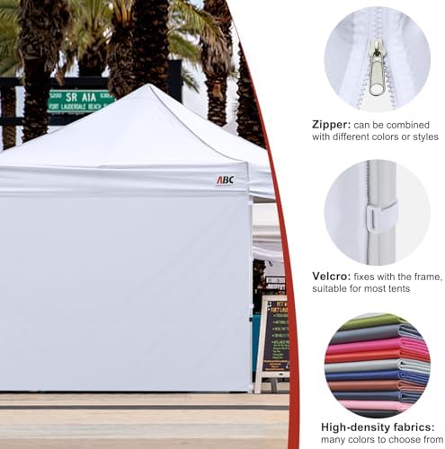 ABCCANOPY Instant Canopy SunWall 10x20 FT No Frame or Top, White