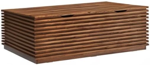 Modway Render 47" Wood Grain Storage Bench in Walnut