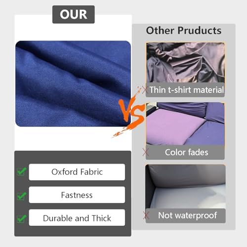 FLYMEI Patio Cushion Covers 25x25x5, Navy Blue, 4Packs