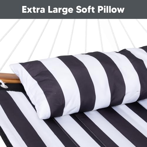 SUNCREAT Hammocks for Outside Tree Hammock for Outdoor, Black Stripes