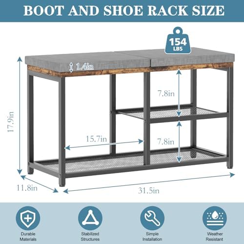 Shoe Rack for Entryway, Freestanding Hidden Shoe Storage Organizer, Boot Shoe...