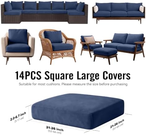 Large Patio Outdoor Cushion Covers, Stretch Couch Chair Furniture Slipcover