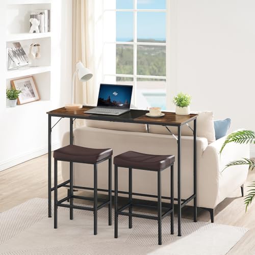 HOOBRO Bar Chairs, Set of 2 Counter Height Saddle Stools with Curved Surface,...