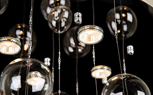 Saint Mossi Modern Glass Bubble Chandelier Lighting, Raindrop Flush Mount Cei...
