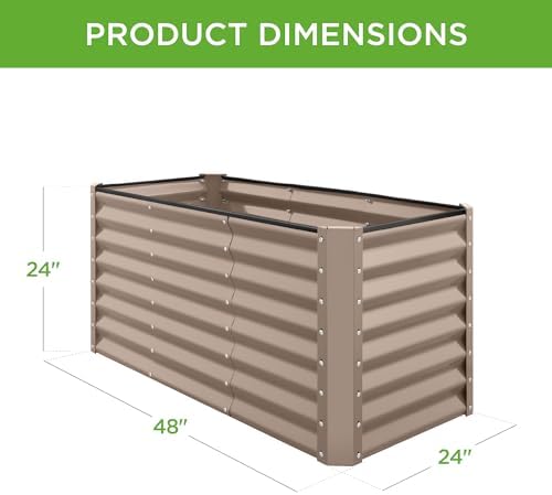 Best Choice Products 4x2x2FT Steel Raised Garden Bed for Outdoor Use, Deep Pl...