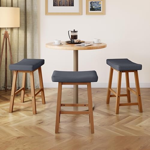 Yaheetech 24 Inch Counter Height Bar Stools Set of 3 Backless