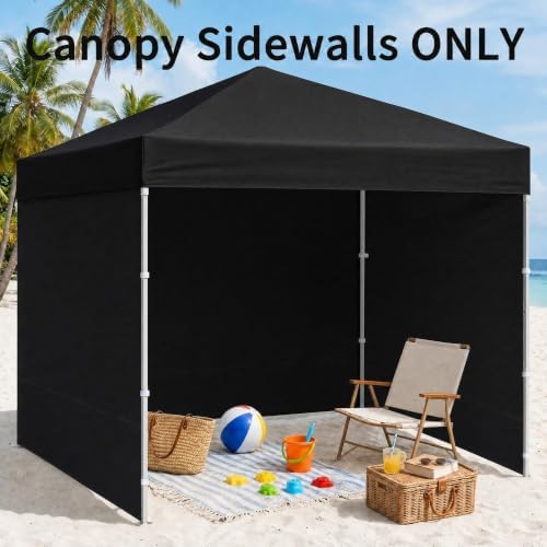 10 x 10 Canopy Sidewalls, 3 Pack Pop Up Canopy Tent Walls, Black