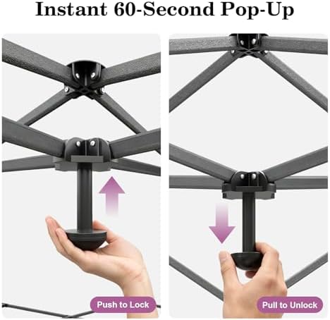 10x10 pop up canopy with sidewall, one push shown in use