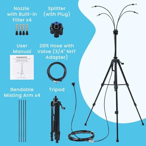 HOMENOTE Standing Misters for Outside Patio, 4.8FT Adjustable Height