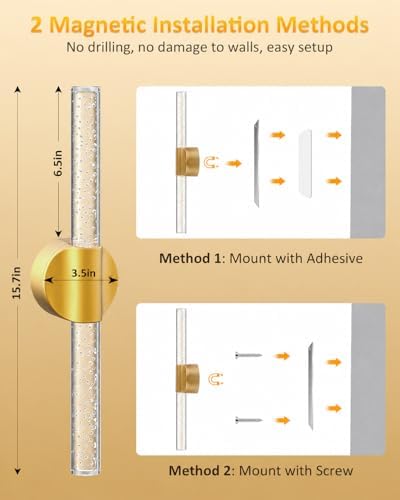 Peel and Stick on Wall Sconce set of 2 Wireless Battery Operated Wall Light