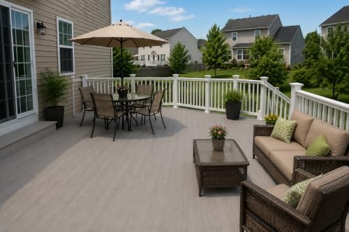d-c-fix Outdoor Flooring Roll - Grey Oak Wood - 6' x 12', 72 sq.ft - ...